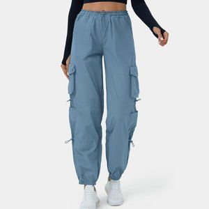 HALARA Drawstring Cargo Joggers Wind Pants blue shadow XS NEW WITH TAGS